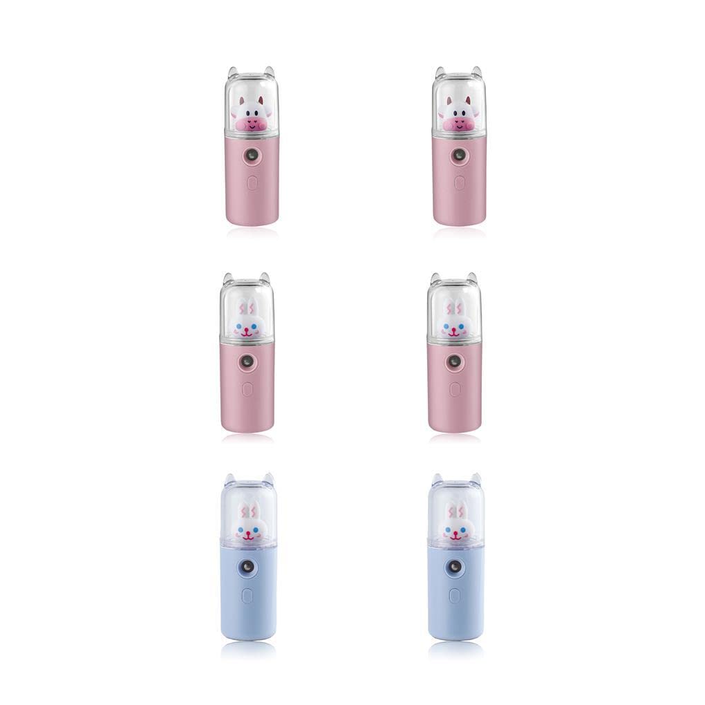 IOIUSKKU 6-in-1 USB Rechargeable 30ml Portable Humidifier - Face Steamer, Skin Care Mist Sprayer for Indoor & Outdoor Use - Perfect for Hiking, Travel, Home Spa and Beauty Routine