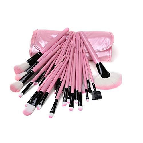 Premium 24-Piece ZemGlam Makeup Brush Set for Women & Girls - Professional Eyeshadow, Eyeliner, Eyebrow Brushes with Wooden Handles & Travel Pouch - Perfect for Everyday Makeup, Contouring, and Professional Beauty Looks