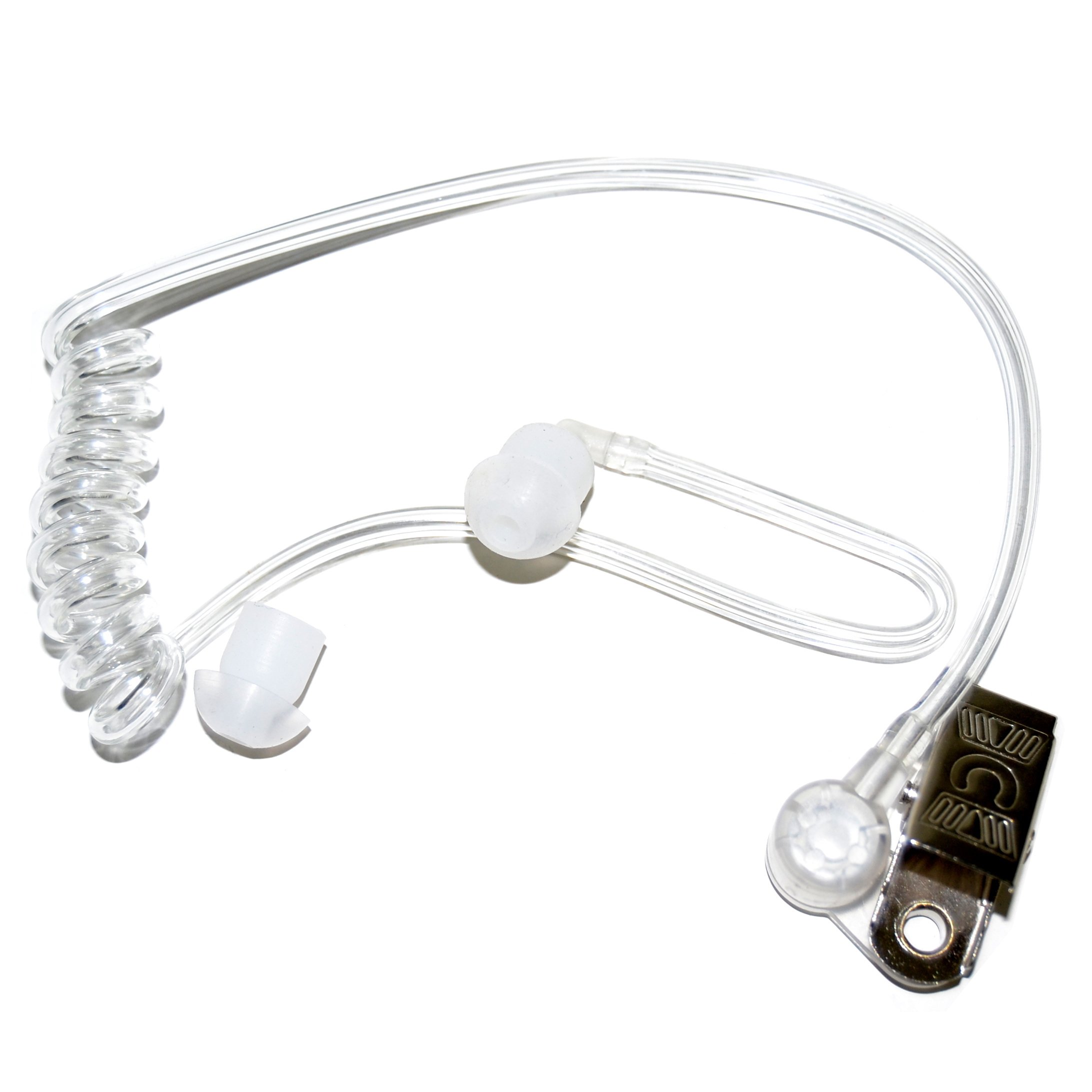 HQRP 2 Pin Acoustic Tube Earpiece Headset with Microphone - Compatible with Kenwood Pro-Talk, Pro-Power, Free-Talk, Protalk XLS, FreeTalk XLS - Ideal for Security, Construction & Two-Way Radio Communication