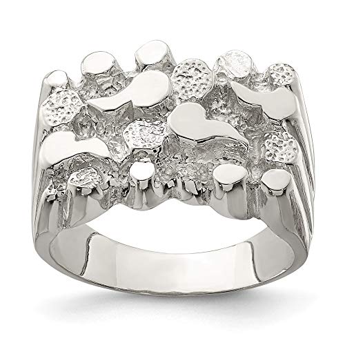 925 Sterling Silver Women's Nugget Ring - Elegant Stackable Jewelry for Everyday Wear, Gift for Her, Anniversary or Birthday Present - Perfect for Casual Outfits, Date Nights and Special Occasions