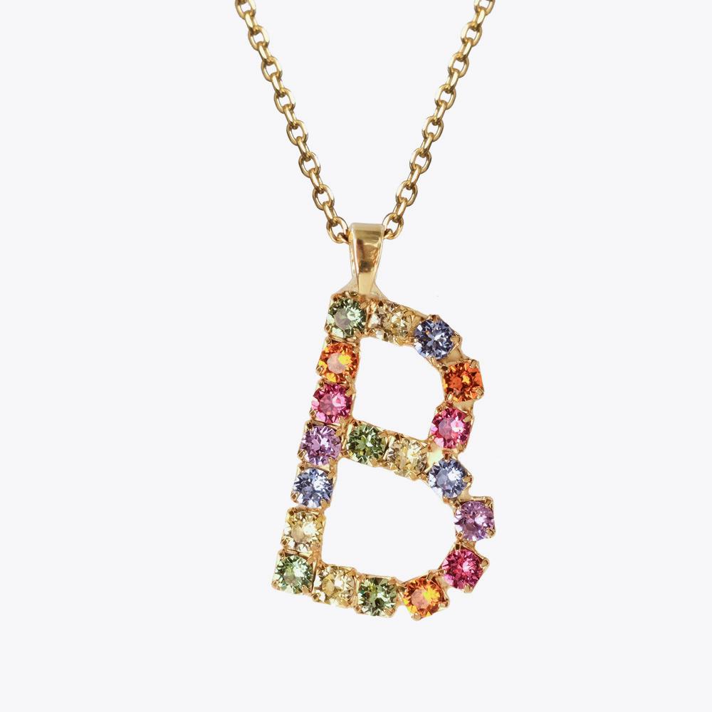 Personalized Letter Necklace with Rainbow Pendant - Custom Initial Jewelry for Women, Gift for Her - Perfect for Birthdays, Anniversaries & Everyday Wear