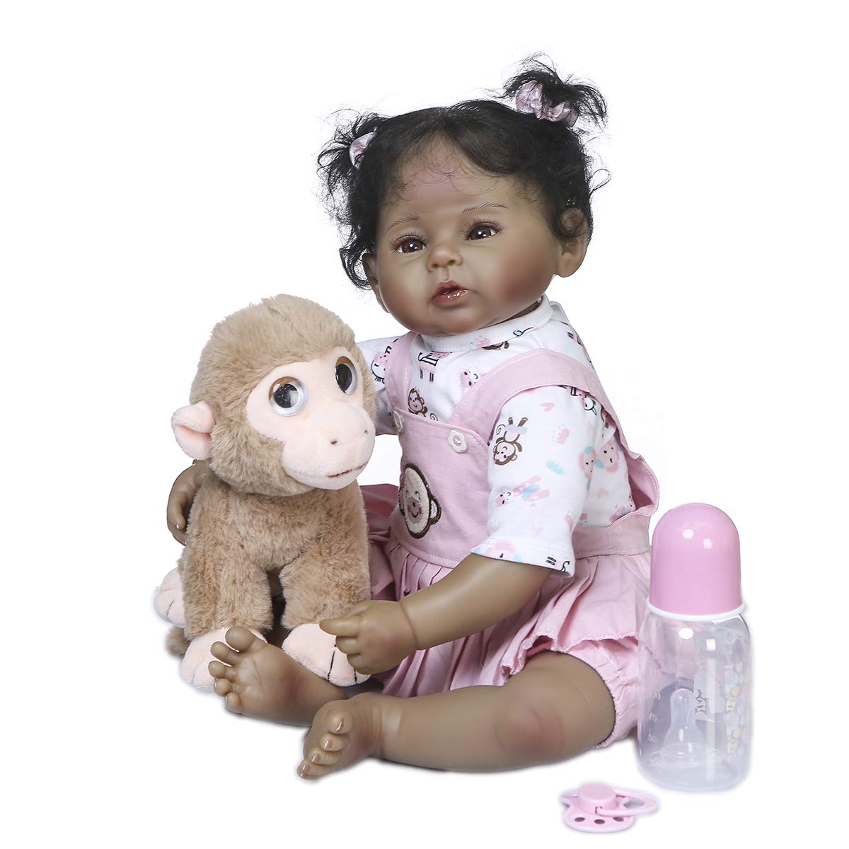 22 Inch Realistic African American Reborn Baby Dolls - Weighted Silicone Twins Set (Boy & Girl) for Kids | Lifelike Newborn Black Baby Dolls for Play, Collecting & Gift Giving
