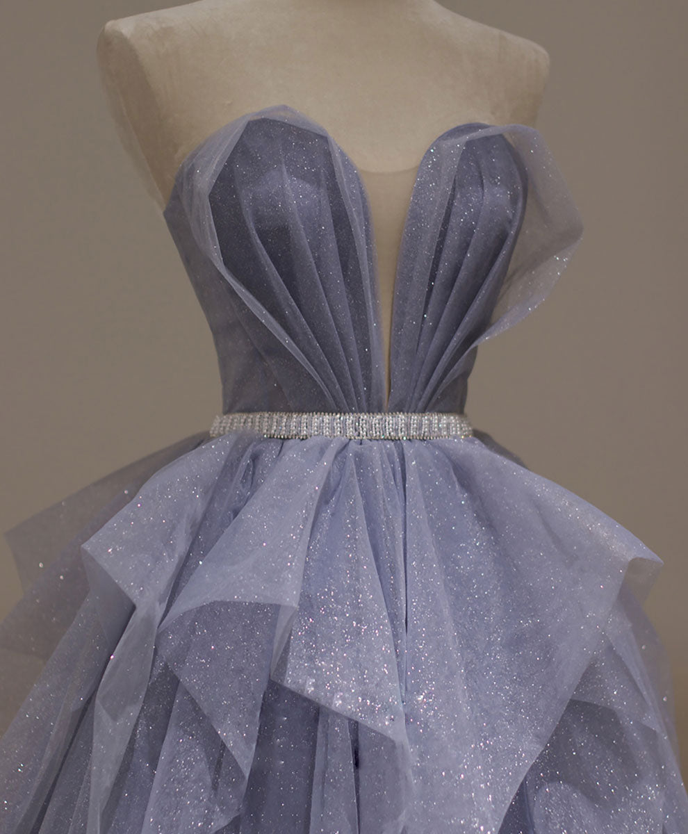 Elegant Purple Sweetheart Neck Tulle Sequin Long Prom Dress | Ball Gown for Graduation & Formal Events | Perfect for Homecoming, Quinceañera & Special Occasions