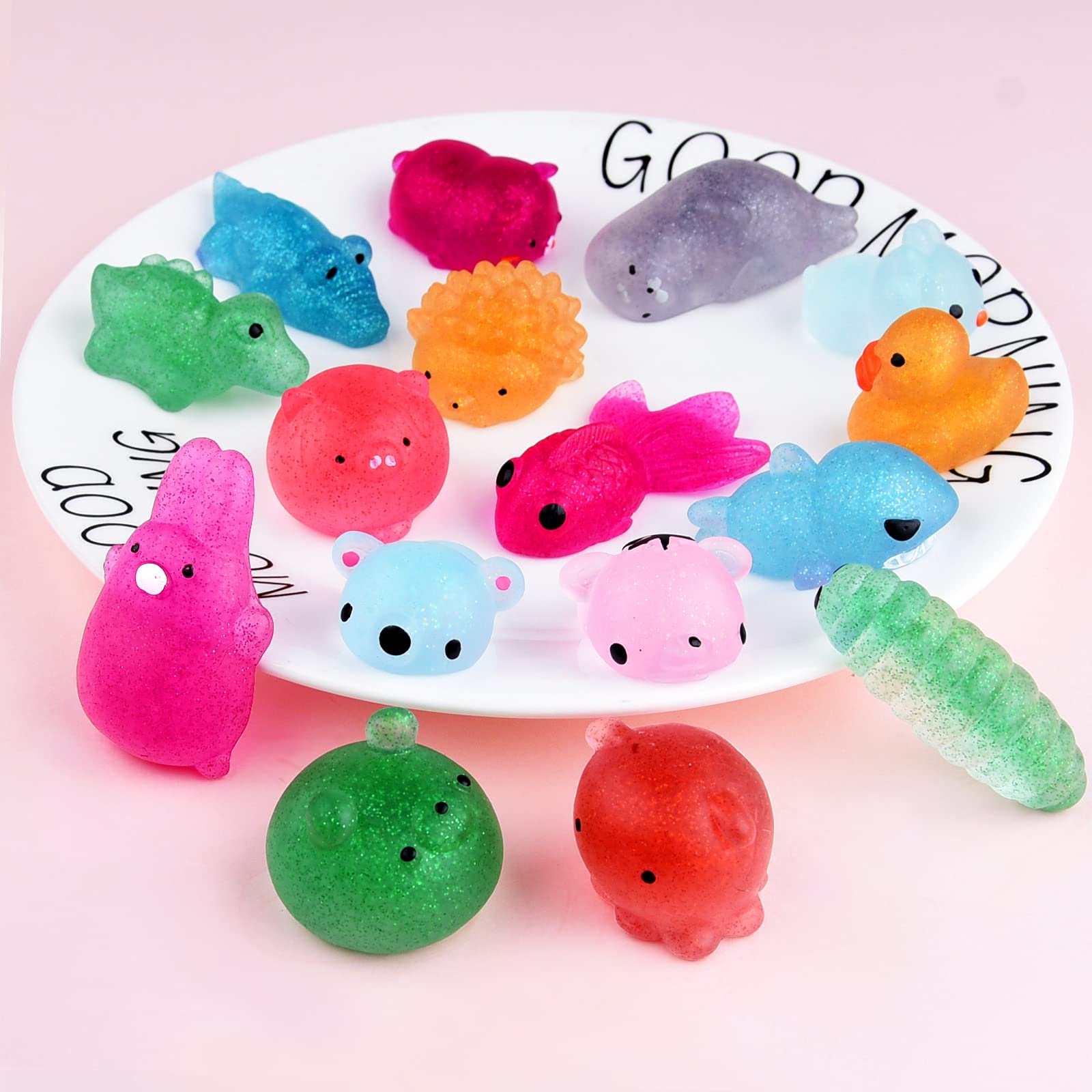KUUQA 30pcs Glitter Squishy Toys for Kids & Adults - Stress Relief Sensory Fidget Toys, Birthday Party Favors, Easter Egg Fillers - Perfect for Goodie Bags, Classroom Rewards & Anxiety Relief