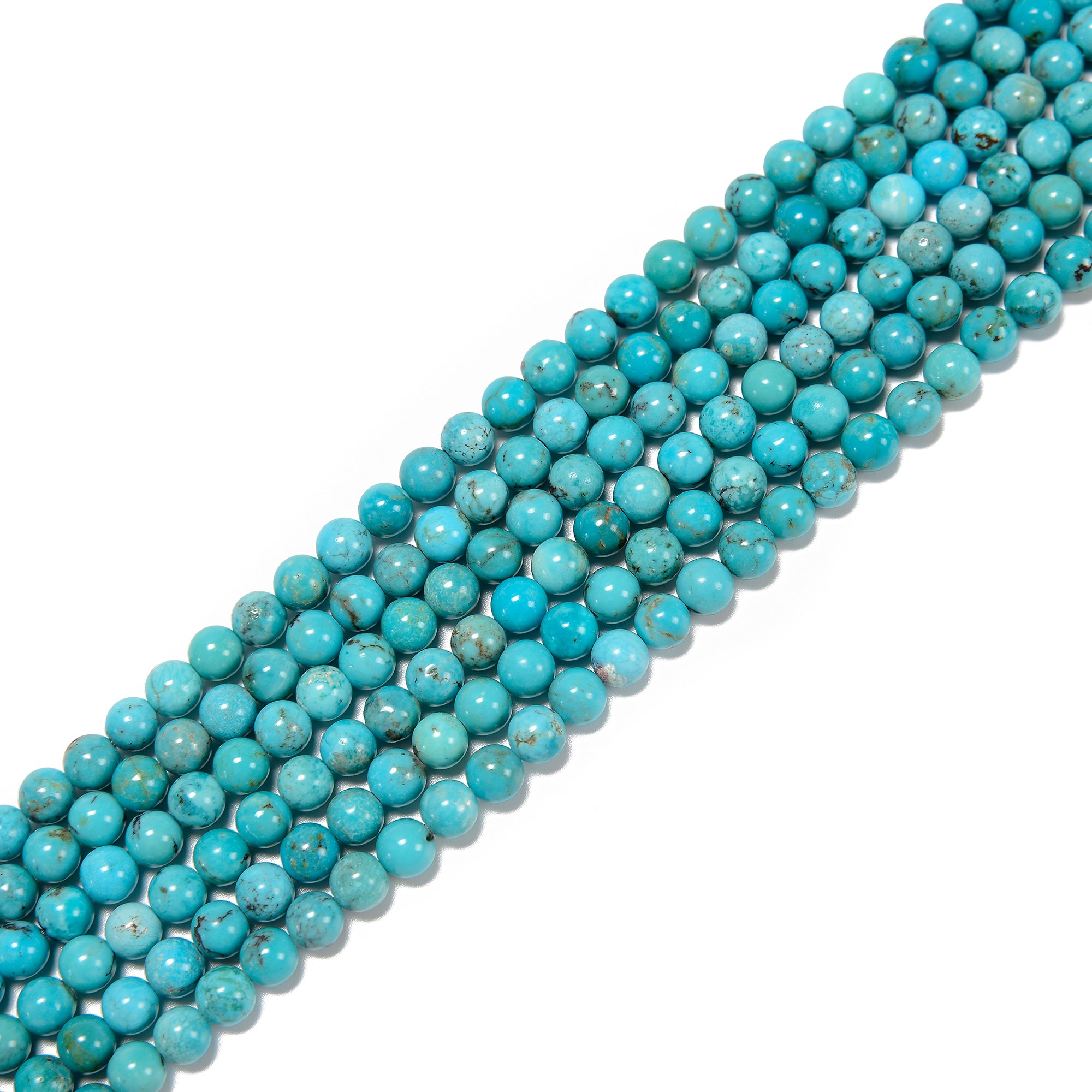 Authentic Blue Turquoise Smooth Round Beads 4.5mm-7.8mm 15.5 Inch Strand for Jewelry Making, DIY Crafts & Bracelet Design - Perfect for Bohemian Style Accessories