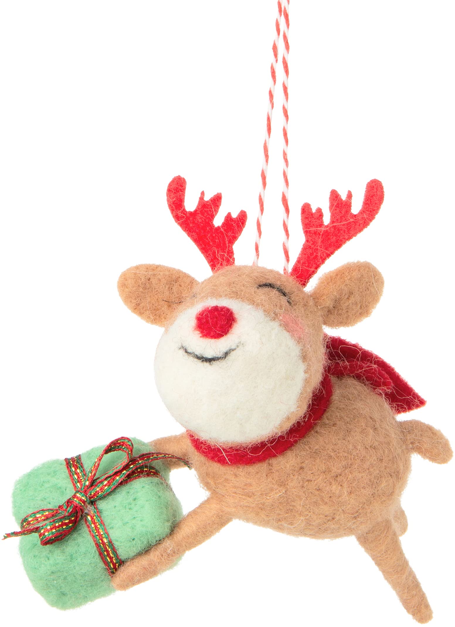 Whimsical Felt Reindeer Ornament for Christmas Tree Decor