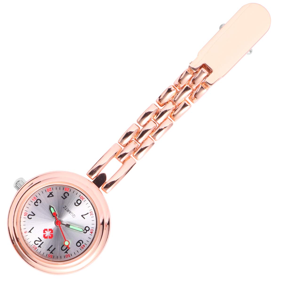 UKCOCO Rose Gold Hanging Pocket Watch for Women - Nurse Lapel Pin Watch with Chain, Vintage Style Accessory for Nurses, Medical Professionals & Fashion Enthusiasts | Perfect for Work, Gifts & Special Occasions