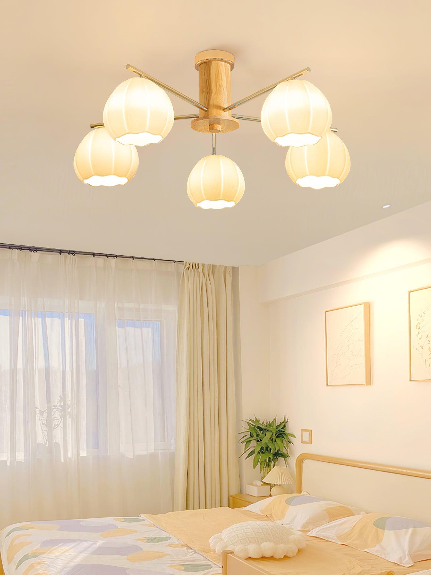 Modern Flower Buds Ceiling Light Fixture - Elegant Floral Design LED Chandelier for Living Room, Bedroom & Dining Room Decor - Perfect for Home, Office and Wedding Venue Lighting