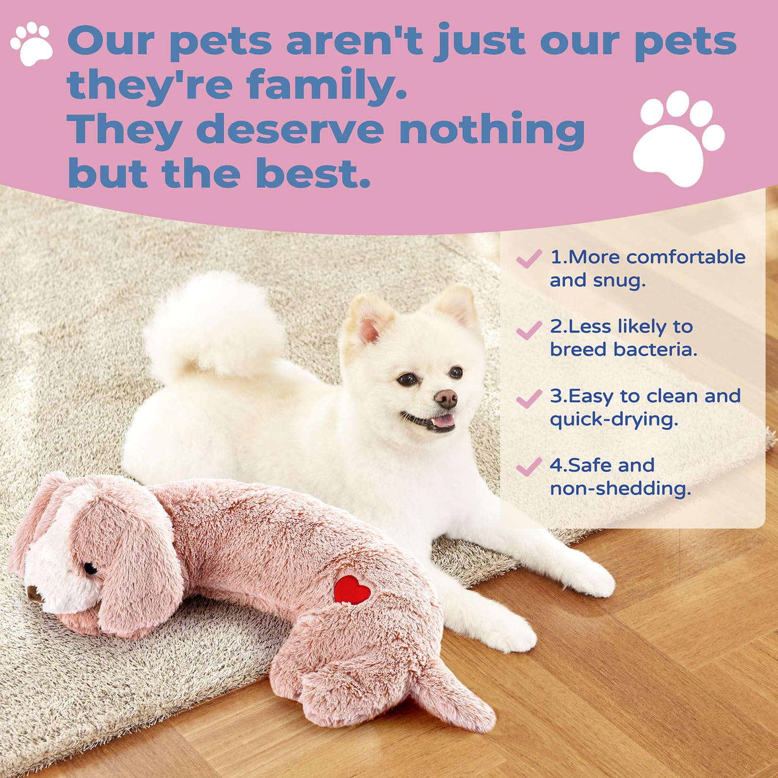 Heartbeat Stuffed Puppy Toy - Calming Aid for Anxious Dogs, Anxiety Relief & Comfort Toy for Crate Training - Perfect for Puppies & Adult Dogs (Great for Separation Anxiety & Stress Relief)