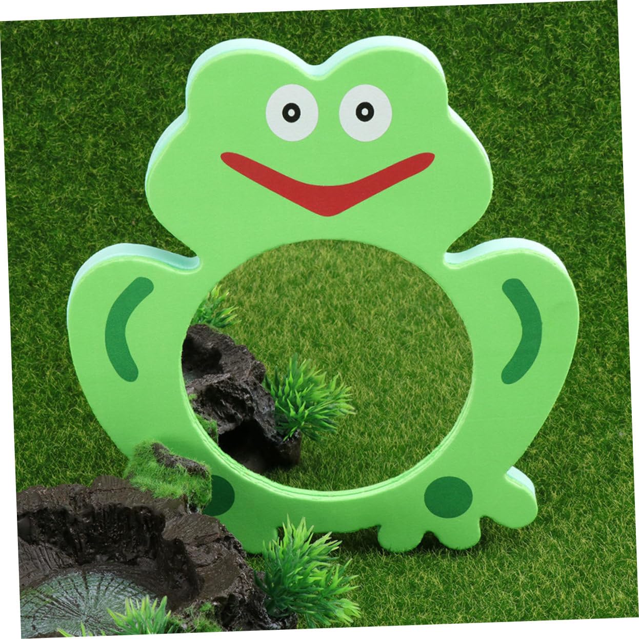2pcs Frog Bath Mirror Toys - Safe & Fun Bathtub Toys for Babies & Toddlers, Waterproof EVA Foam, Tummy Time & Sensory Play, Green