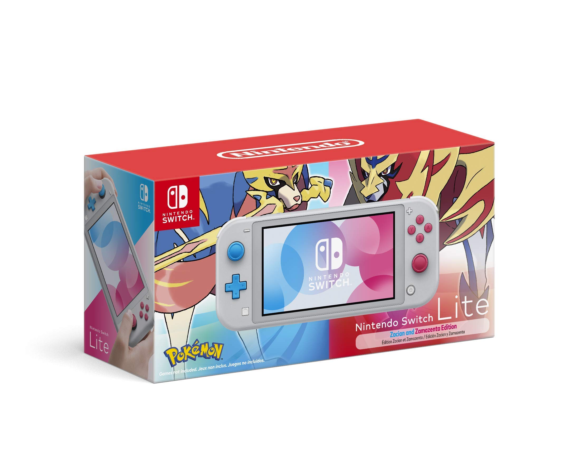 Nintendo Switch Lite - Pokemon Sword & Shield Edition - Light Gray (Renewed) | Portable Gaming Console for Kids & Adults | HDH-001 | Play Anytime, Anywhere