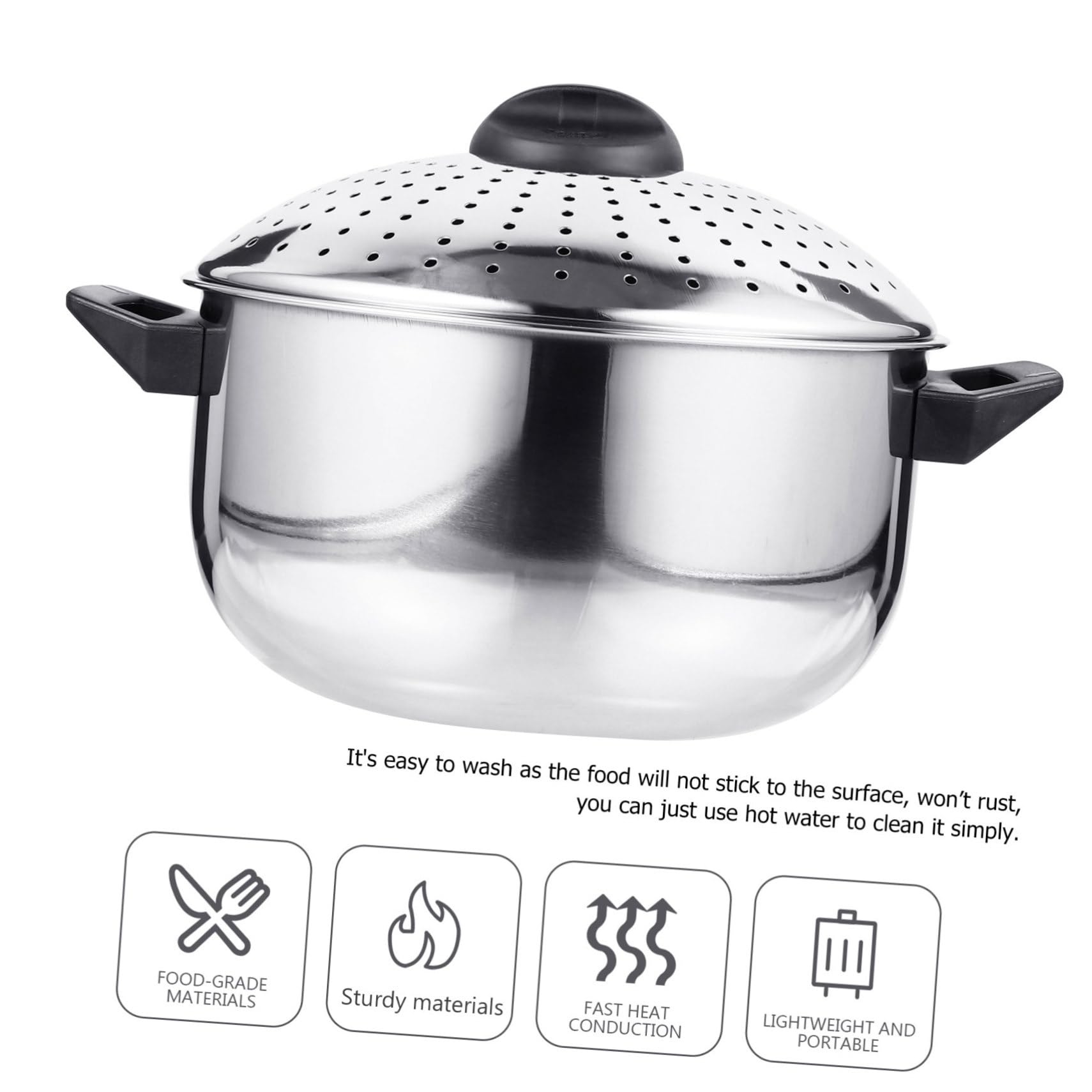Premium 5 Quart Stainless Steel Pasta Pot with Lid - 24cm Large Cooking Pot for Soup, Stew & Simmering | Durable Stockpot with Handles for Pasta, Noodles & Home Cooking | Ideal for Kitchens, Restaurants & Meal Prep