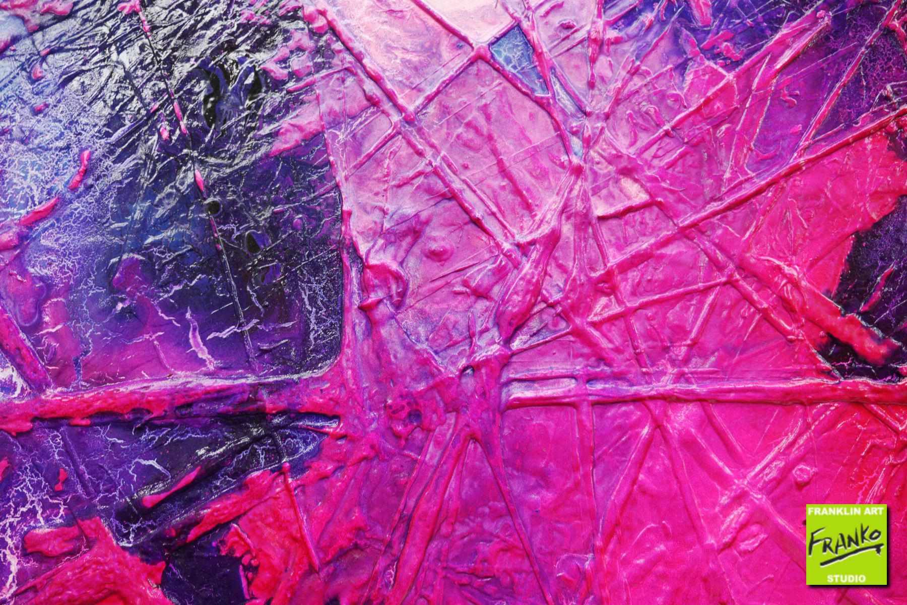 140cm x 100cm Pink Blue Textured Abstract Painting - Modern Wall Art for Living Room, Bedroom & Office Decor | Atoms & Neutrons Design