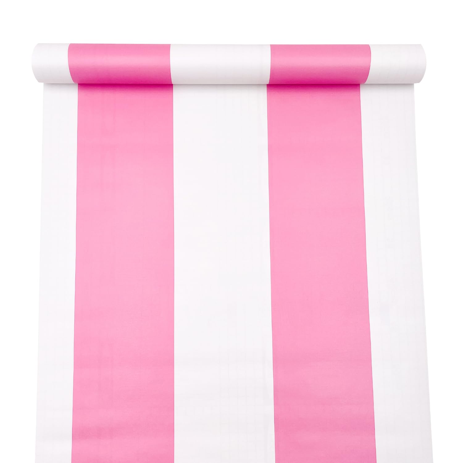 Yifely Pink and White Striped PVC Peel & Stick Shelf Liner - 17.7