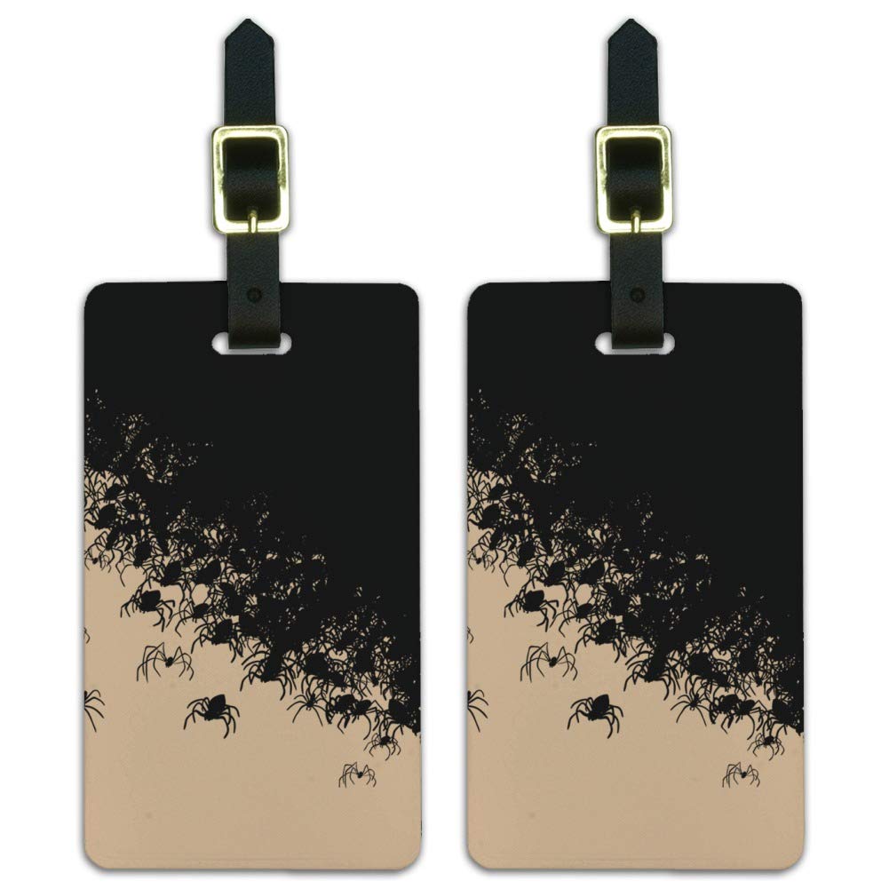 Scary Spider Luggage ID Tags - Set of 2 for Carry-On Bags, Halloween Travel Accessories, Arachnophobia Novelty Gift - Perfect for Halloween Trips, Prank Gifts & Horror Theme Parties