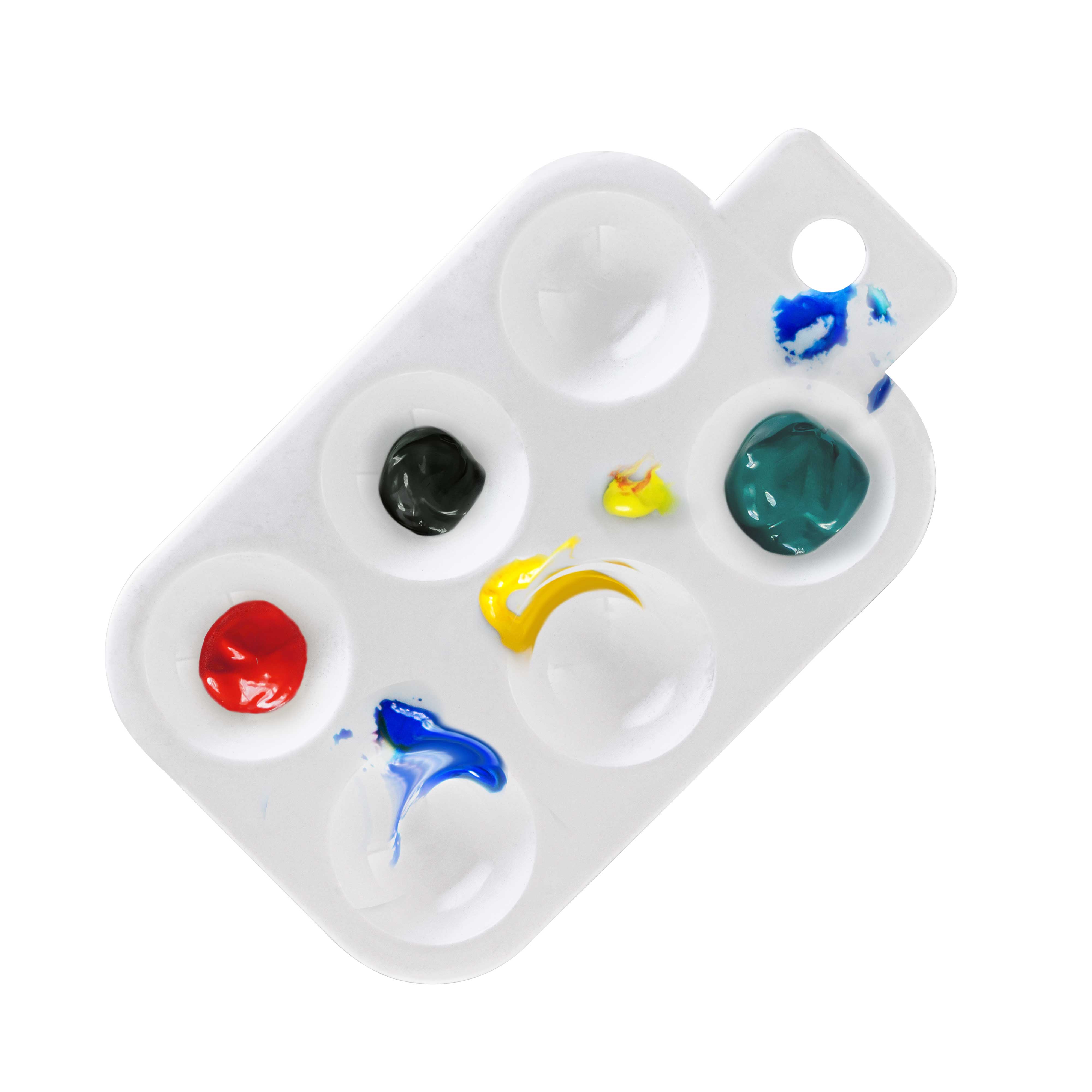 U.S. Art Supply 6-Well Plastic Rectangular Artist Painting Palette - Paint Color Mixing Tray for Kids, Students & Artists - Perfect for Classroom, Party, Acrylic, Oil & Watercolor Painting - Ideal for Art Projects, DIY Crafts & Creative Learning