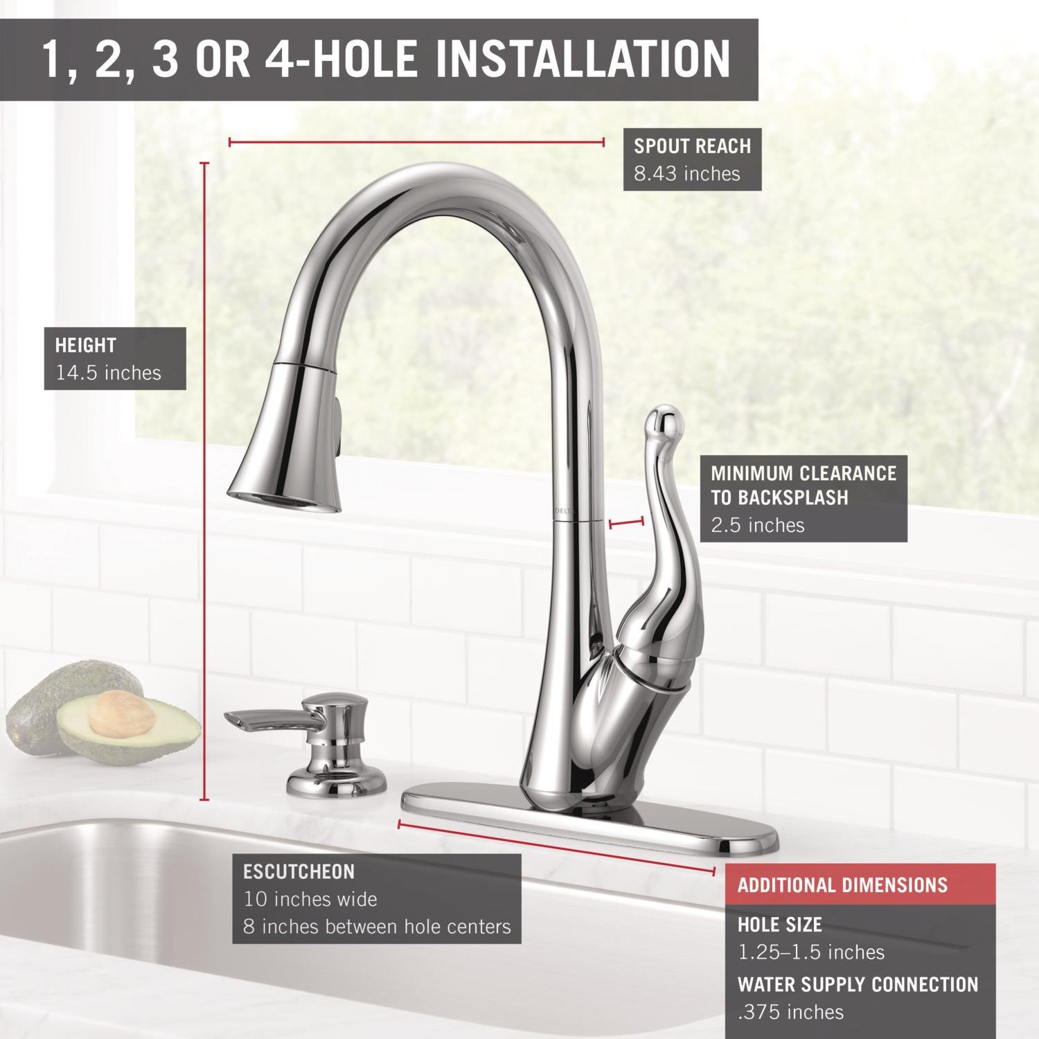 Talbott Single Handle Pull-Down Kitchen Faucet with Soap Dispenser - Modern Stainless Steel Sink Faucet for Easy Dishwashing & Cooking | Perfect for Home Kitchen Remodeling & Commercial Use