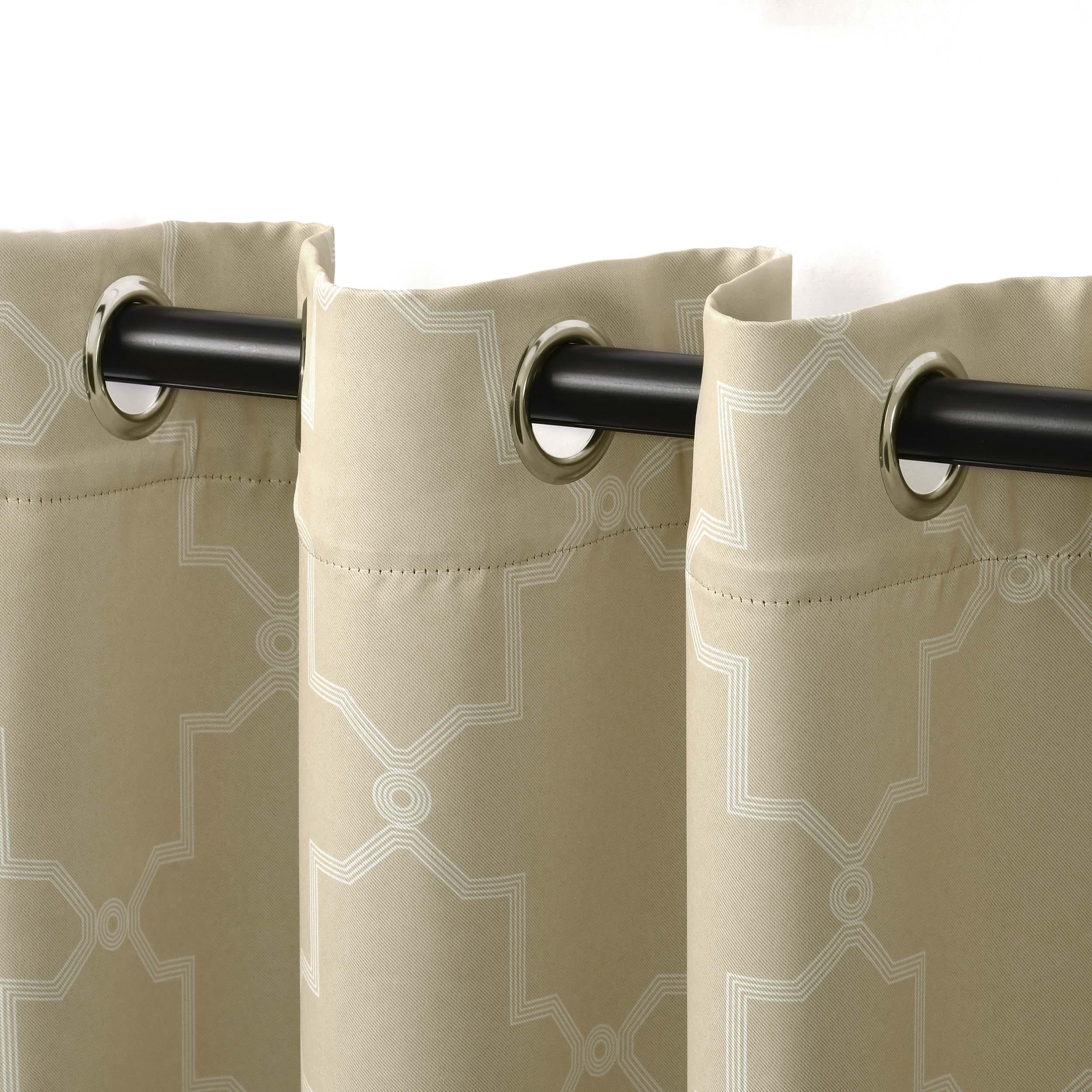 Imperial Trellis Grommet Blackout Curtain Panels Set - Room Darkening Window Drapes for Bedroom, Living Room & Home Theater