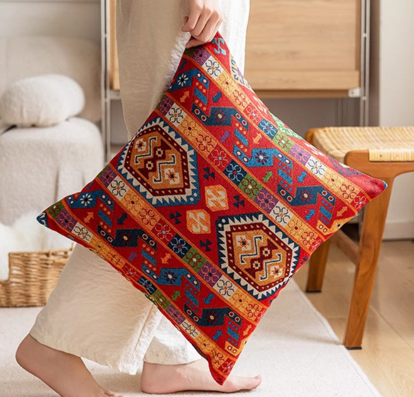 Extra Large Decorative Throw Pillows for Couch & Bedroom - Modern Bohemian Chenille Pillow Covers with Geometric Patterns - Perfect for Living Room, Sofa, Dorm Decor & Home Styling