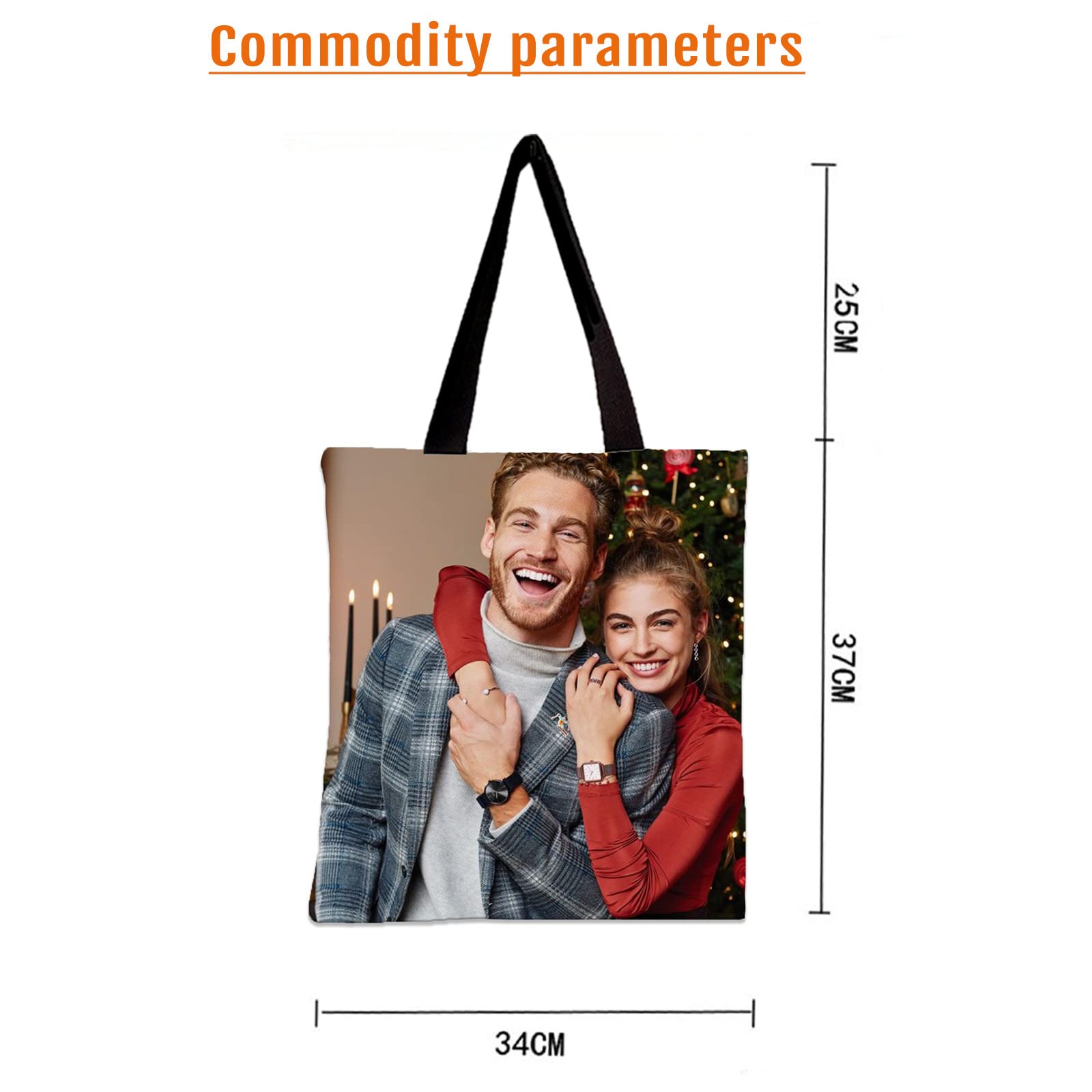 Custom Photo Tote Bag - Personalized Canvas Bag for Daily Use & Gifts