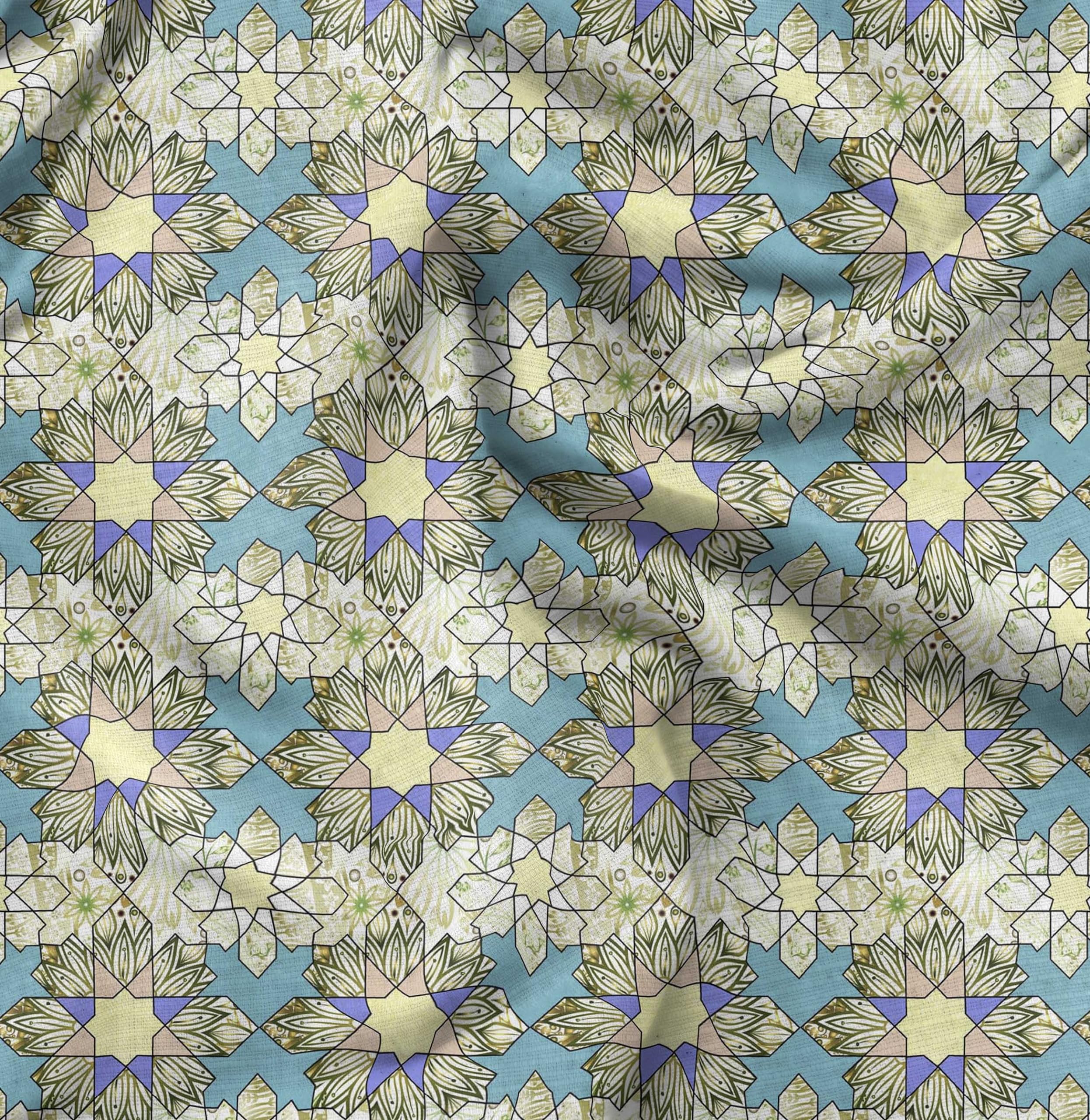 Soimoi Moss Georgette Brown Fabric by The Yard - 42 Inch Wide Floral & Geometric Printed Textile for DIY Crafts, Dresses, Curtains & Home Decor | Whimsical Creative Patterns for Sewing Projects