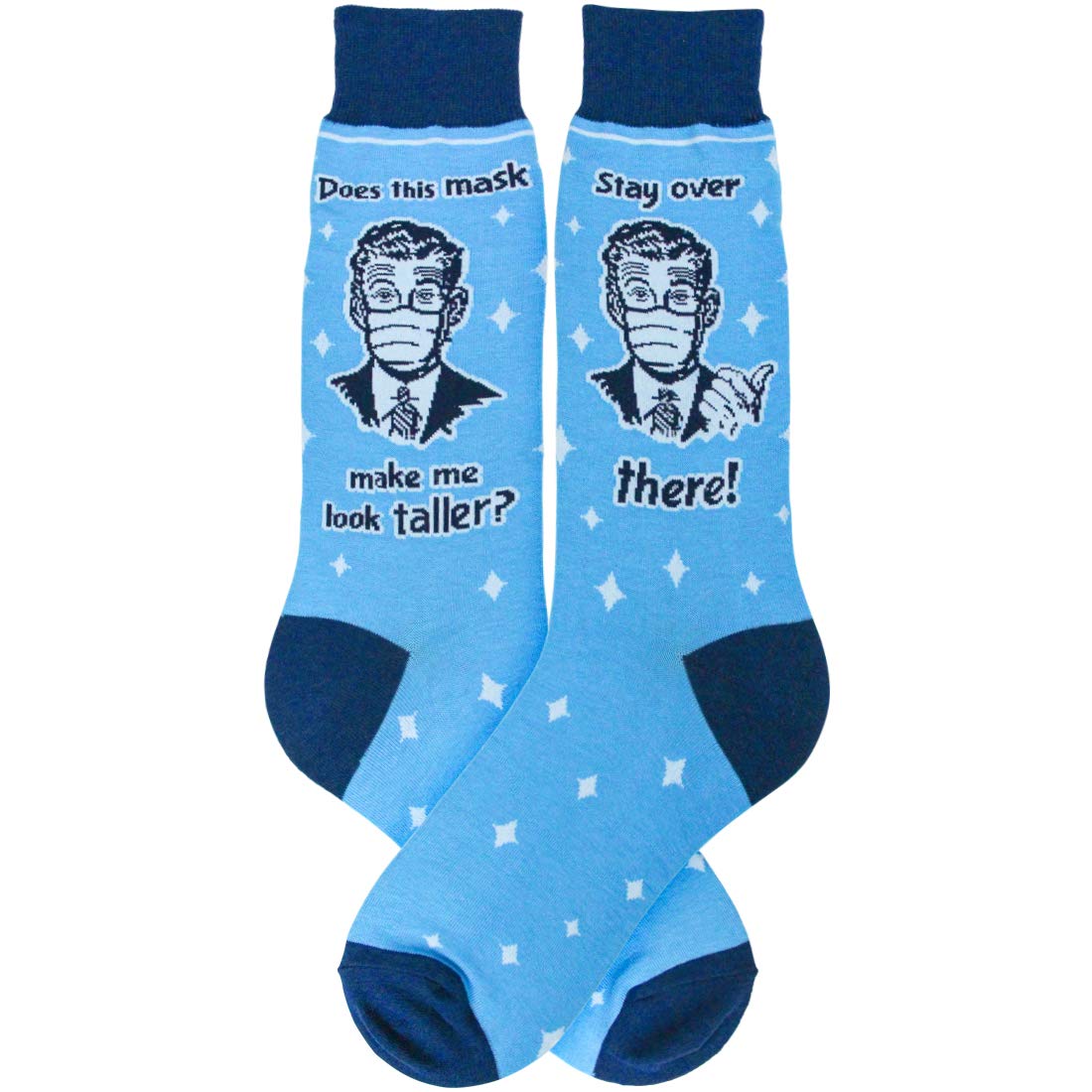 Funny Novelty Socks for Men - Quarantine Face Mask Design Sizes 7-12 | Comfortable & Breathable Cotton Socks for Work, Home & Gifts