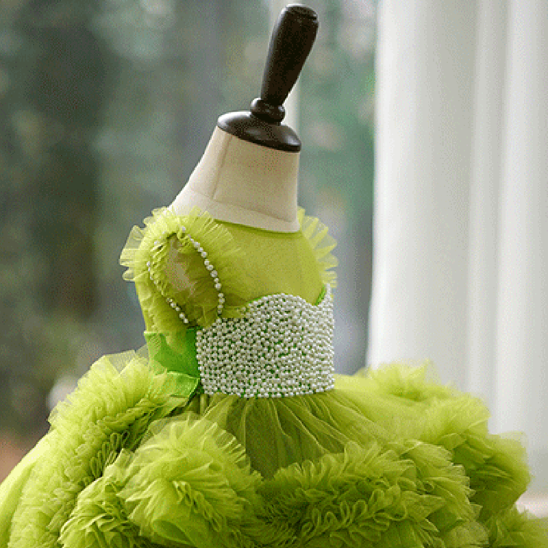 Elegant Green Sequin Sleeveless Princess Dress for Baby Girls | Toddler Birthday Party & Beauty Pageant Gown | Perfect for Special Occasions, Photo Shoots & Pageant Events
