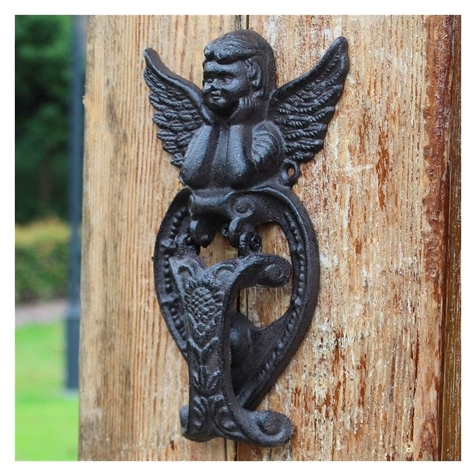 Vintage Owl Door Knocker - Antique Iron Door Handle for Front Door, Garden Gate & Home Wall Decor - Handcrafted Deer Head Design - Perfect for Farmhouse, Cottage & Gothic Style Houses