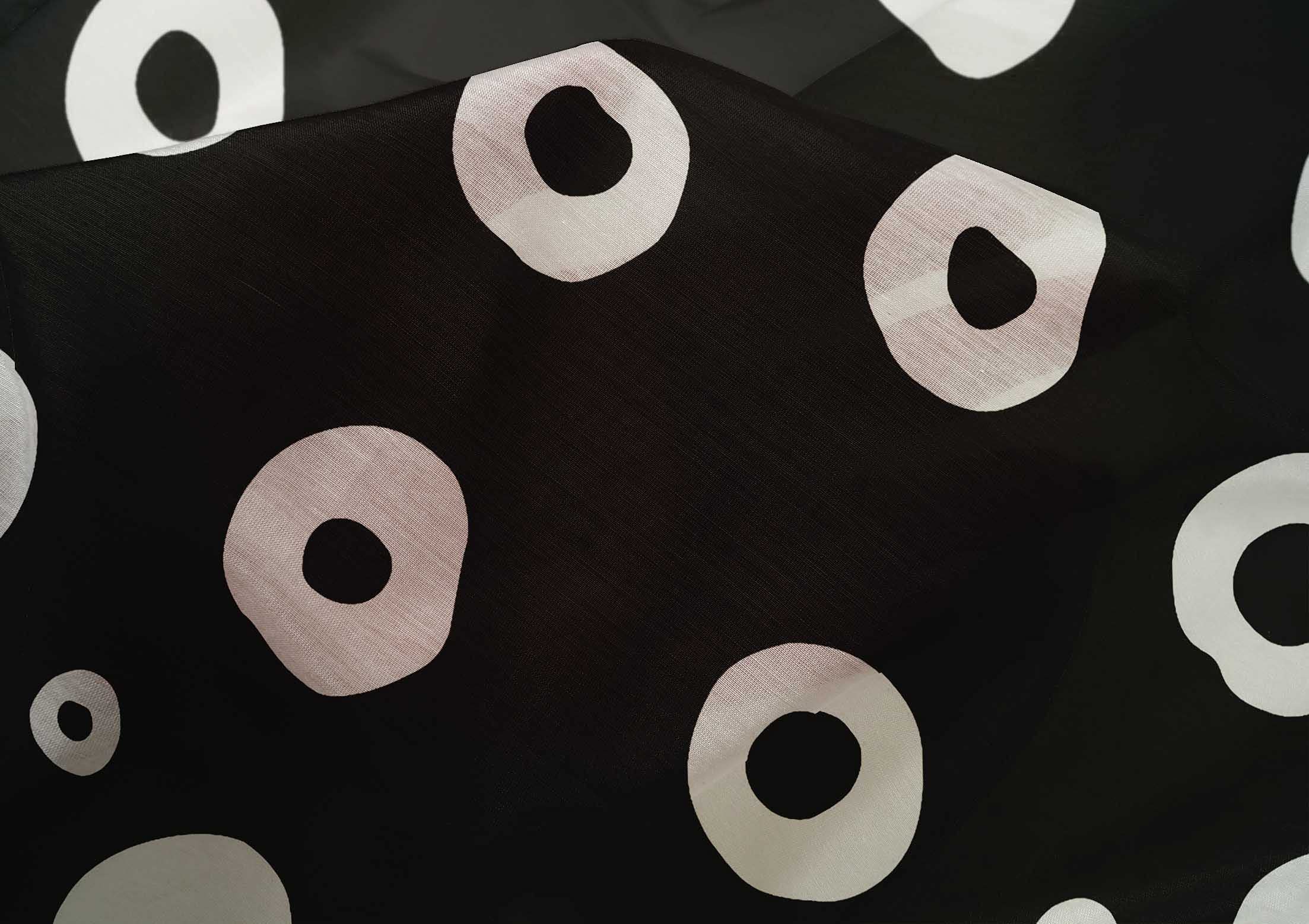 Premium Cotton Silk Black Polka Dot Dress Fabric by the Yard - 42 Inch Wide for Elegant Dresses, Skirts & Blouses | Perfect for DIY Fashion & Home Decor Projects