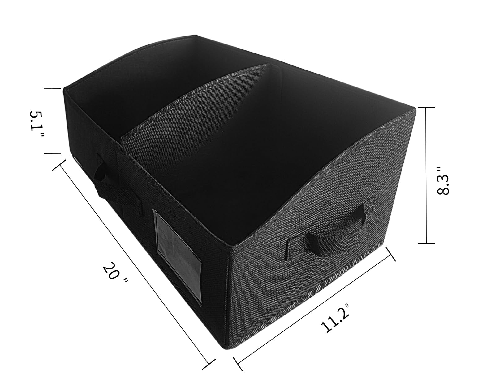 3 Pack Foldable Fabric Storage Bins - Large Trapezoid Organizer Baskets for Clothes, Toys, Books & More (Black, 20x11.2x8.3 Inches) - Perfect for Closet, Nursery, Bathroom & Home Organization