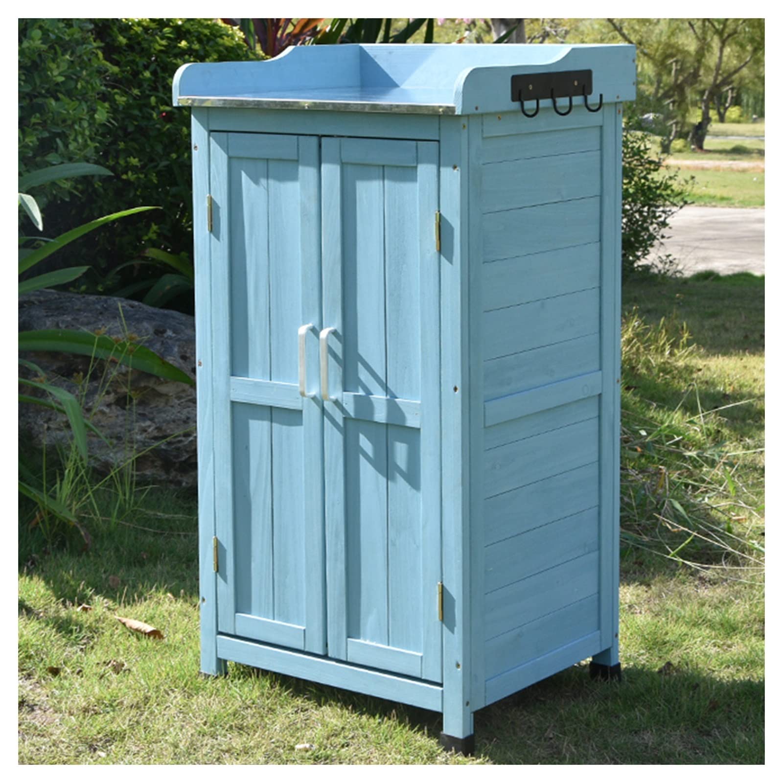 3-Tier Fir Wood Outdoor Storage Shed - Weatherproof Garden Organizer for Tools, Lawn Equipment & Pool Supplies | Perfect for Patio, Backyard & Garage Organization