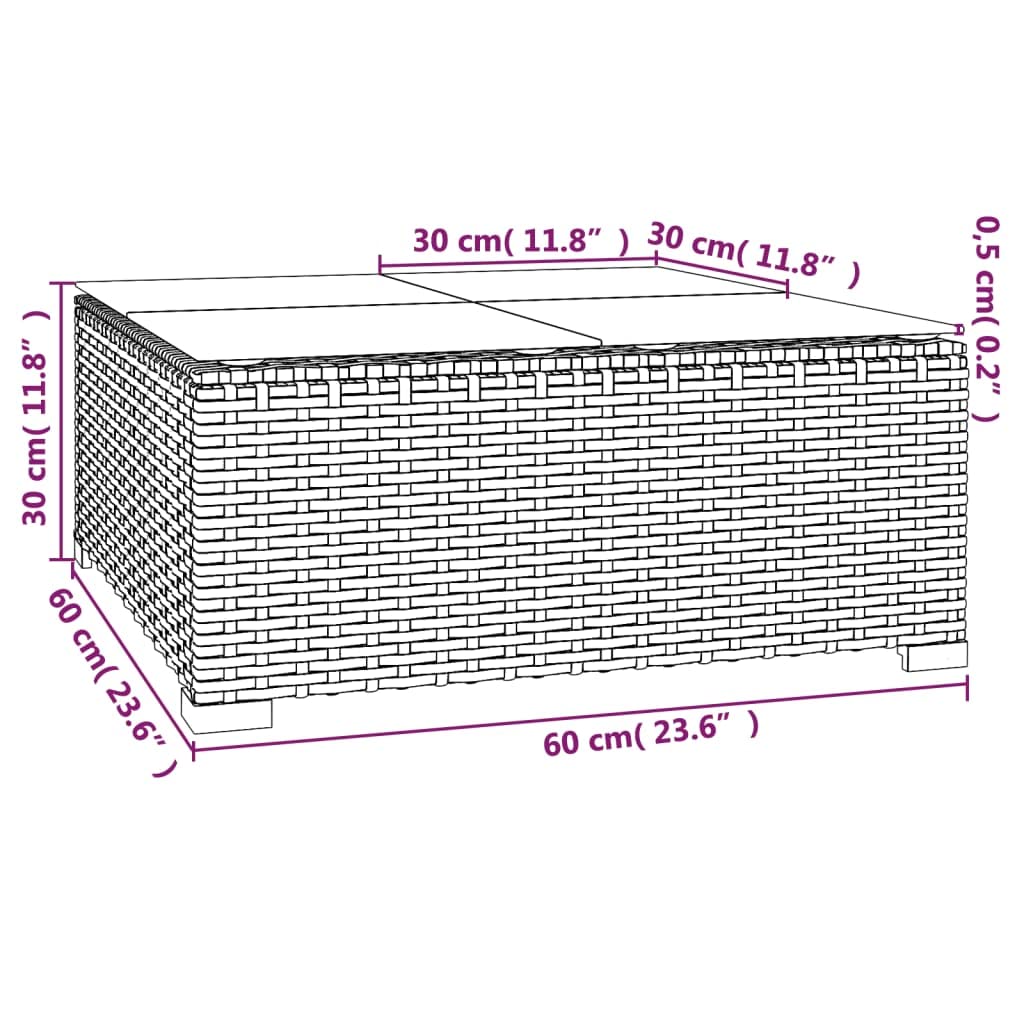 vidaXL 8-Piece Patio Lounge Set, Outdoor Garden Furniture with Cushions - Gray Poly Rattan Sectional Sofa for Backyard, Poolside & Terrace Relaxation