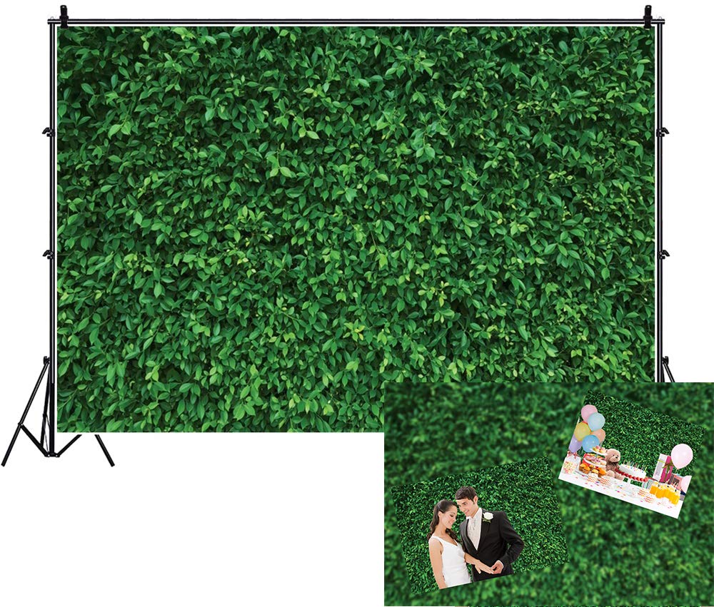 5x3ft Green Leaves Grass Vinyl Backdrop for Cake Smash, 1st Birthday, Baby Shower, Bridal Shower, Grad Party & Photography - Spring Themed Photo Prop for YouTube, Tea Parties & Events