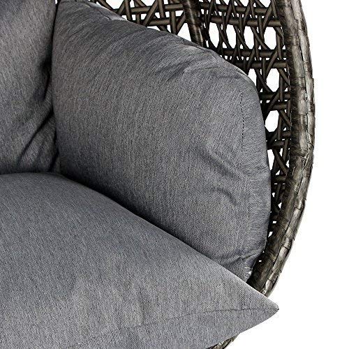 Premium Indoor & Outdoor Swing Chairs Set of 2 - Charcoal Gray Hanging Lounge Chairs for Patio, Garden, Balcony & Backyard Relaxation