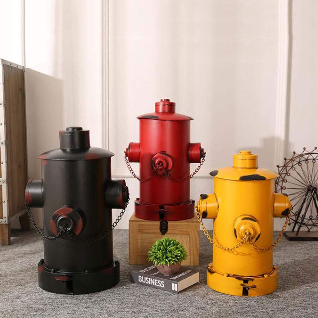 Black Wrought Iron Fire Hydrant Shaped Step-On Trash Can - Durable Metal Waste Bin for Kitchen, Bathroom, Office & Outdoor Use