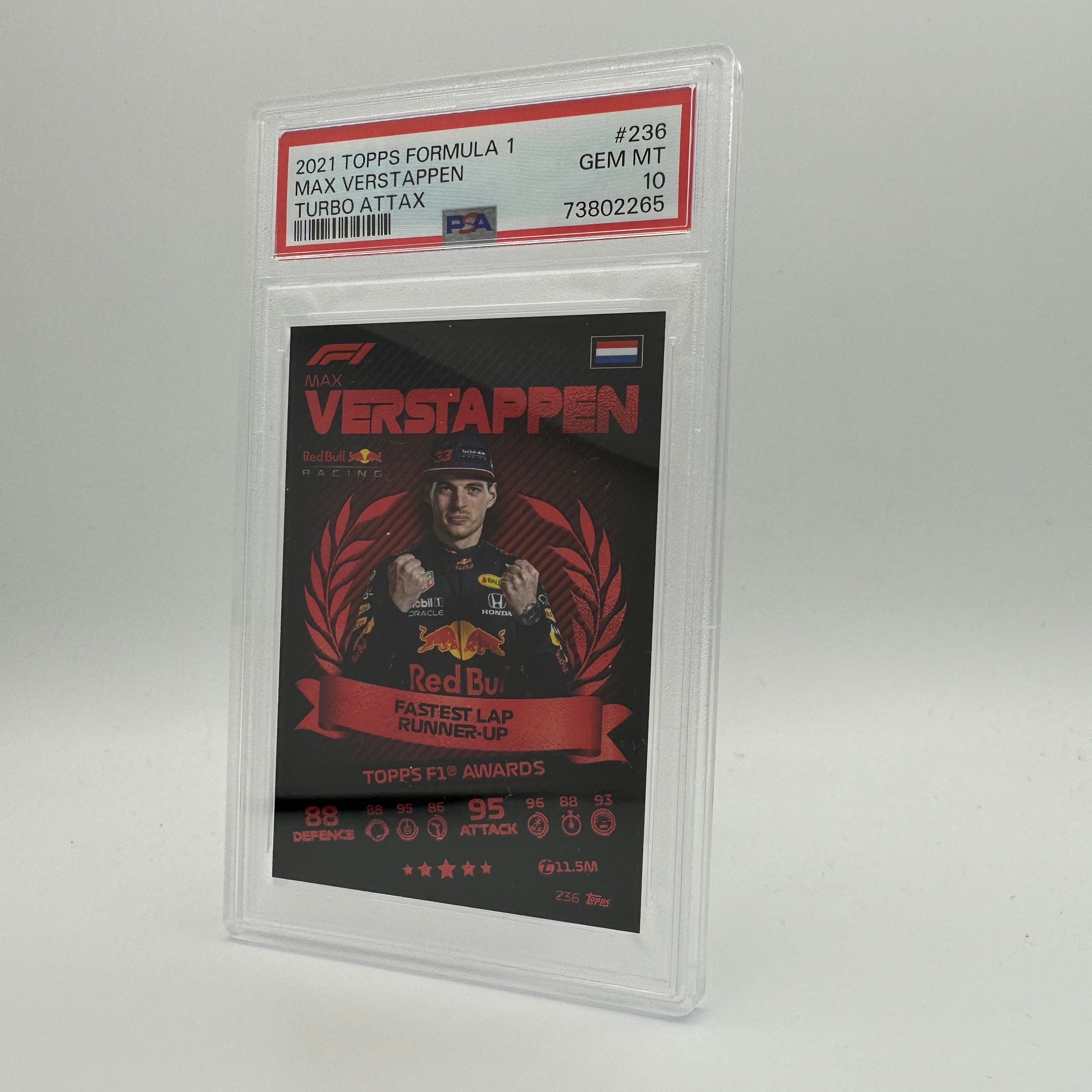 PSA 10 Graded MAX VERSTAPPEN #236 Racing Card - Perfect for Collectors, Investors & Formula 1 Fans | Display, Trade or Gift for Motorsport Enthusiasts