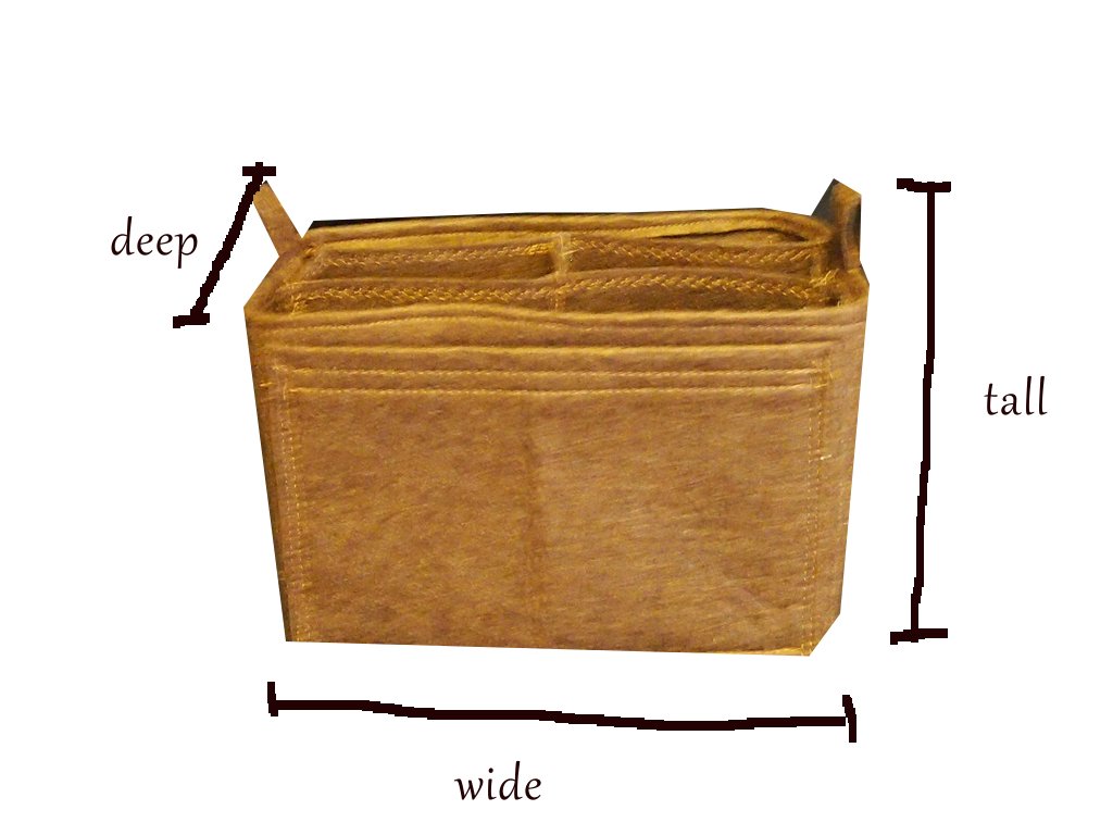 Premium Felt Handbag Organizer Insert - Personalized Monogram with Initials - Sturdy Hard Bottom Purse Shaper - 16.5