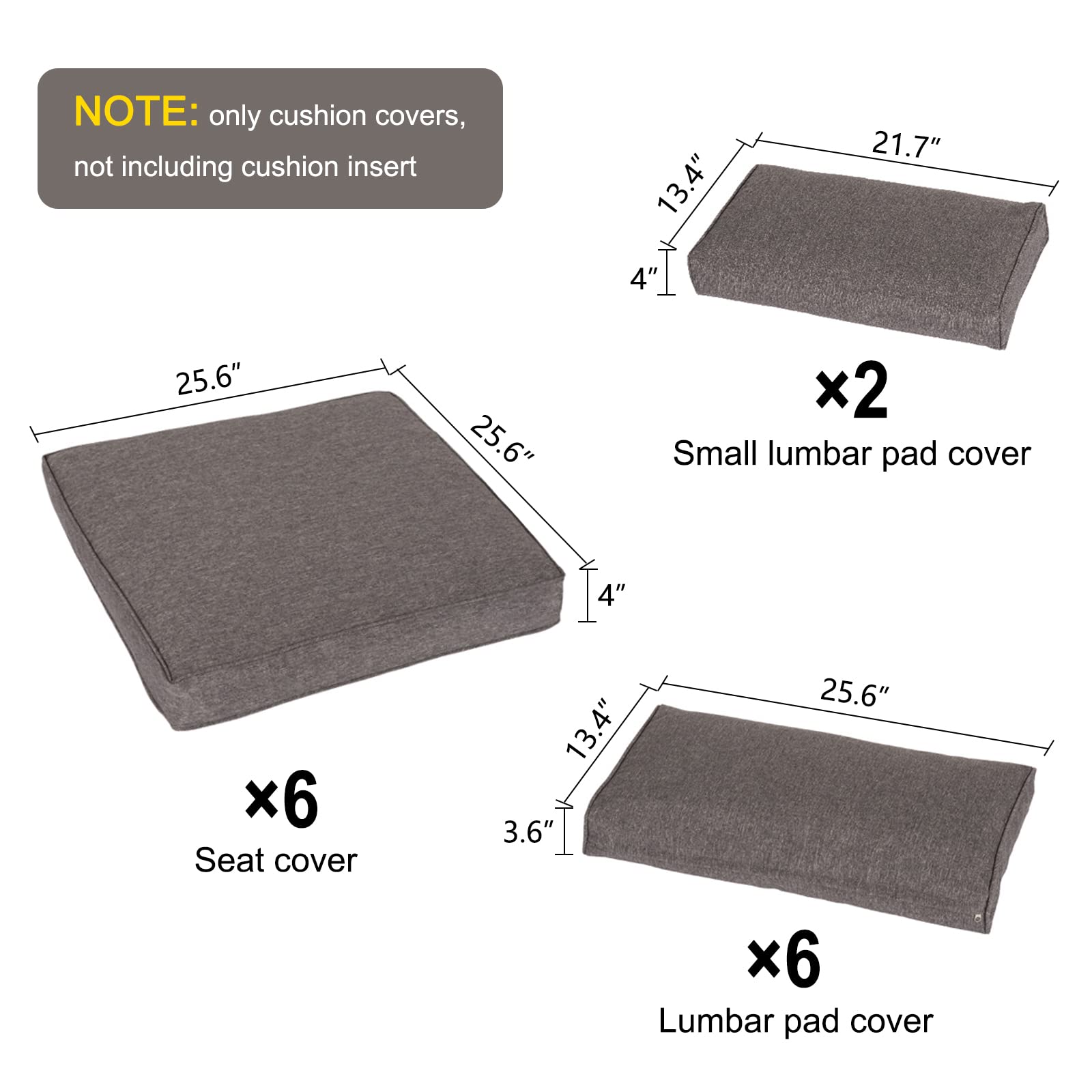 JSUN7 7-Piece Outdoor Patio Furniture Set - Wicker Sofa Chairs with Washable Cushion Covers (Grey) - Perfect for Garden, Backyard, Poolside & Patio Relaxation