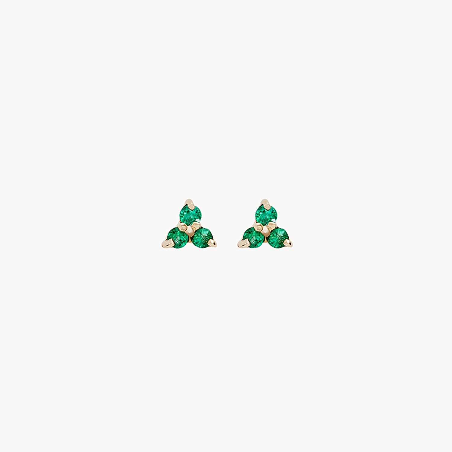 14K Yellow Gold Emerald Earrings with Abacus Tripod Design | Elegant Dangle Earrings for Women | Perfect for Weddings, Parties & Special Occasions