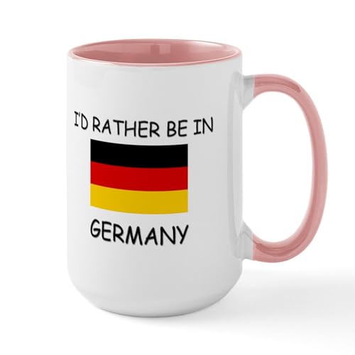 White/Pink Inside - I'd Rather Be In Germany Large Mug