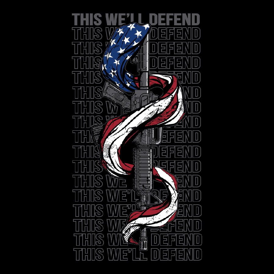 This We'll Defend 2A Black T-Shirt - Patriotic American Gun Rights Apparel for Shooting Range & Outdoor Activities