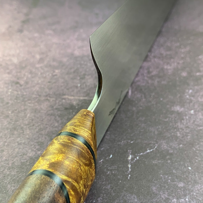 Premium 215mm AEB-L Stainless Steel K-Tip Gyuto Chef Knife by Joe Edson - Handcrafted Japanese Kitchen Knife for Professional Chefs & Home Cooking, Perfect for Slicing, Dicing & Precision Cutting