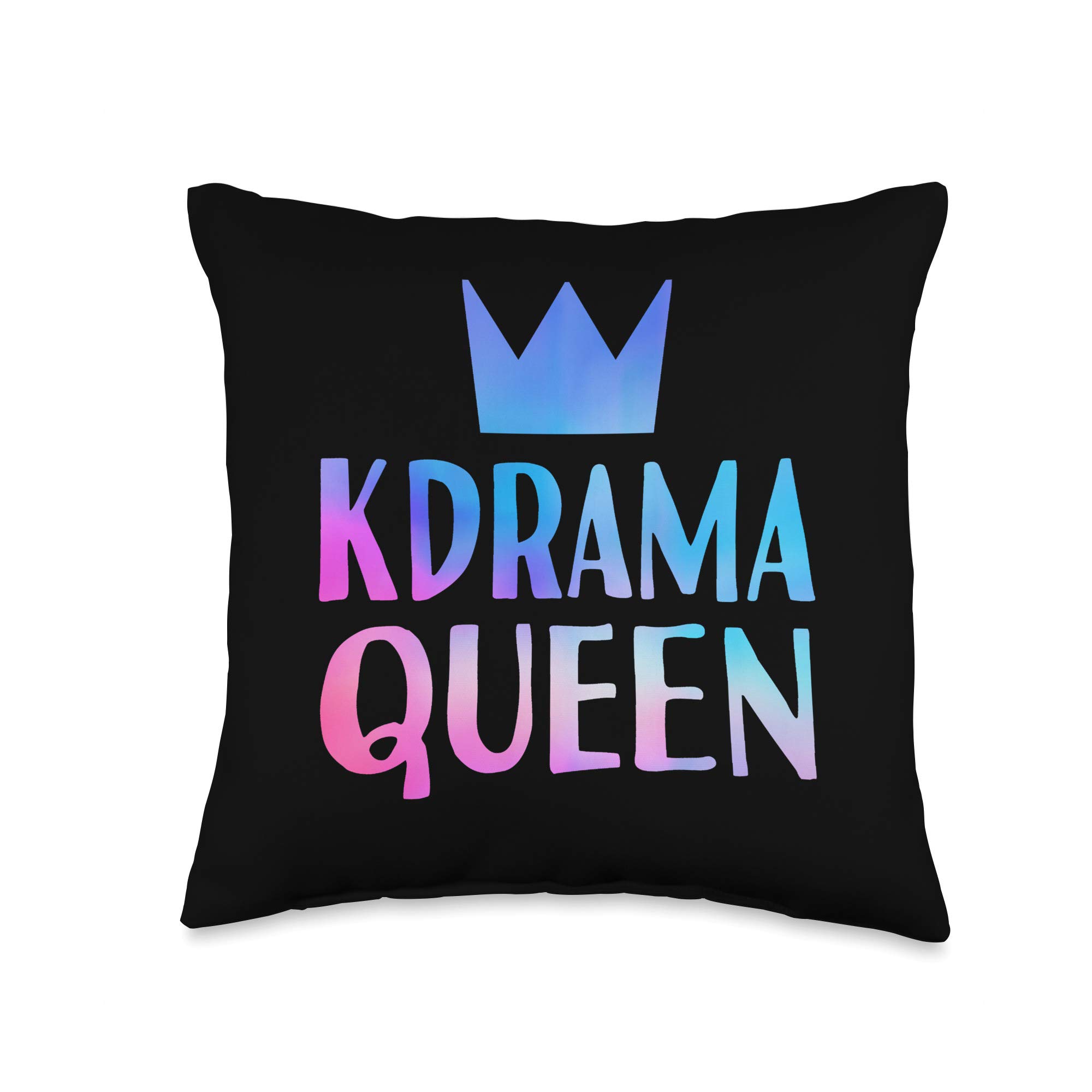 Kdrama Queen Korean Drama Fan Kawaii Cute Fangirl Korea Throw Pillow - 16x16 Inch Decorative Cushion for Anime Lovers, Kpop Fans & Home Decor (Multicolor)