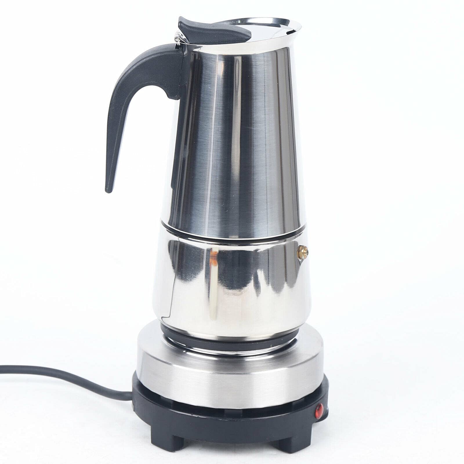 Premium 450ml 9-Cup Stovetop Espresso Maker - Stainless Steel Moka Pot for Rich Italian Coffee | Perfect for Home Brewing, Camping & Gifts