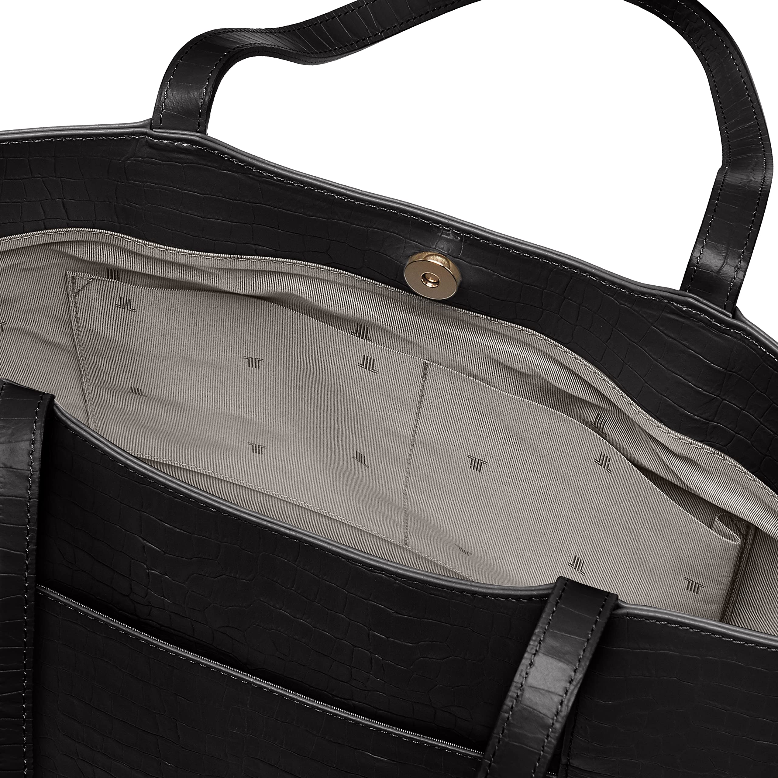 Lanvin Collection 60-6102 Women's Leather Tote Bag - Black, Stylish Designer Handbag for Work, Travel & Everyday Use