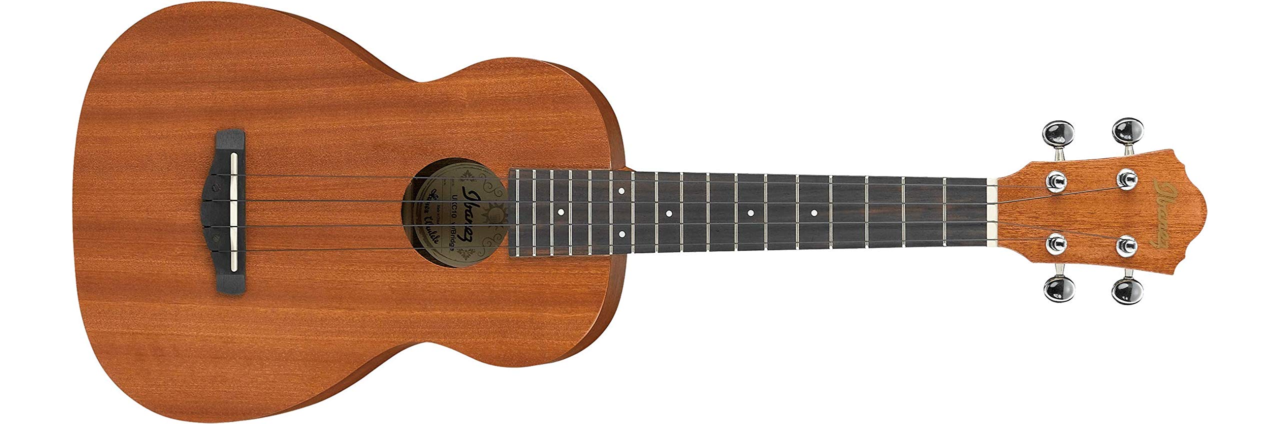Ibanez UKC10 4-String Concert Ukulele Right-Handed Natural Wood Acoustic Instrument for Beginners, Travel, Beach & Outdoor Performances