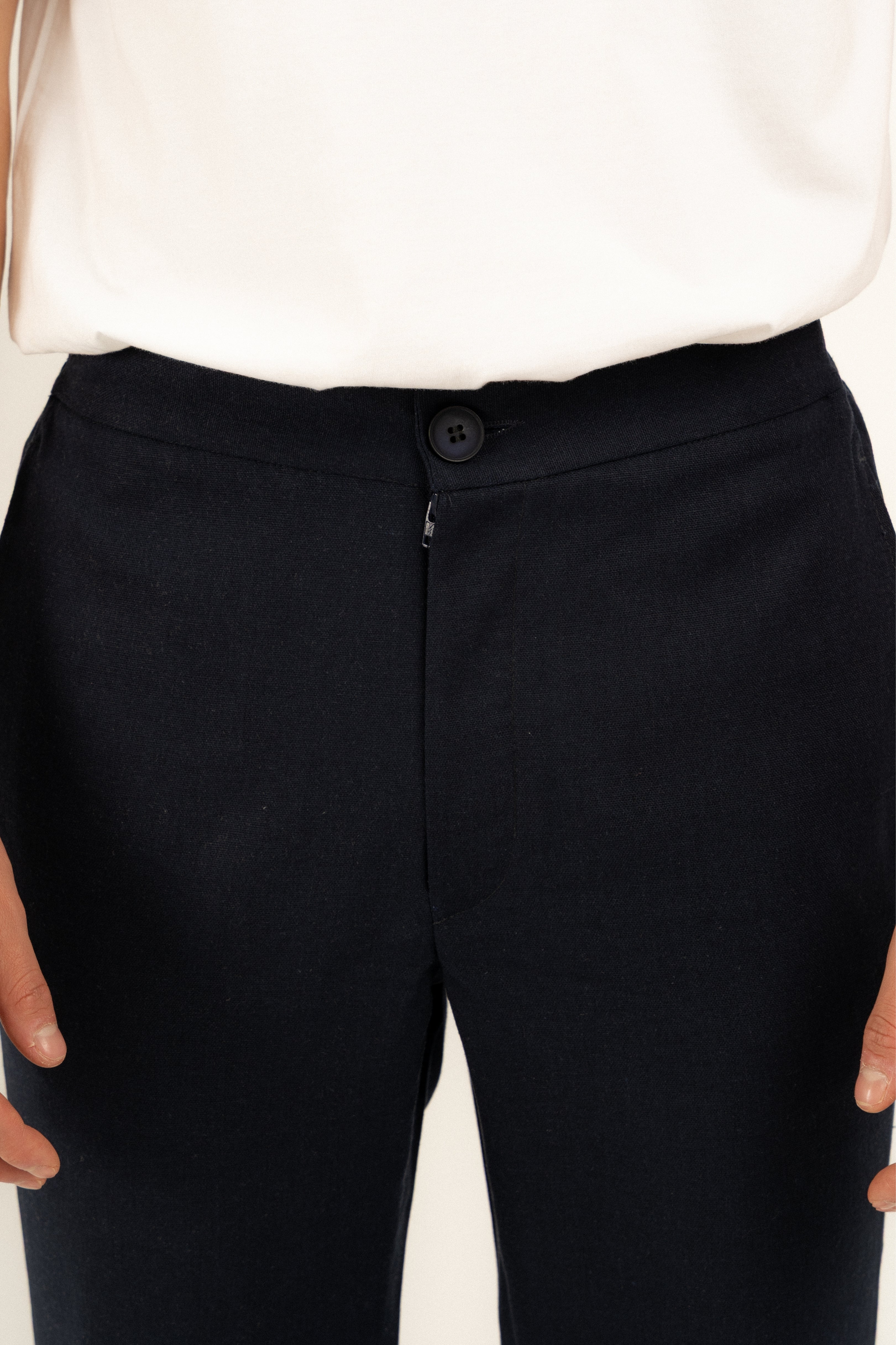 **Milos Navy Blue Linen Pants for Men - Comfortable & Breathable Summer Casual Trousers - Perfect for Travel, Beach, and Office Wear**