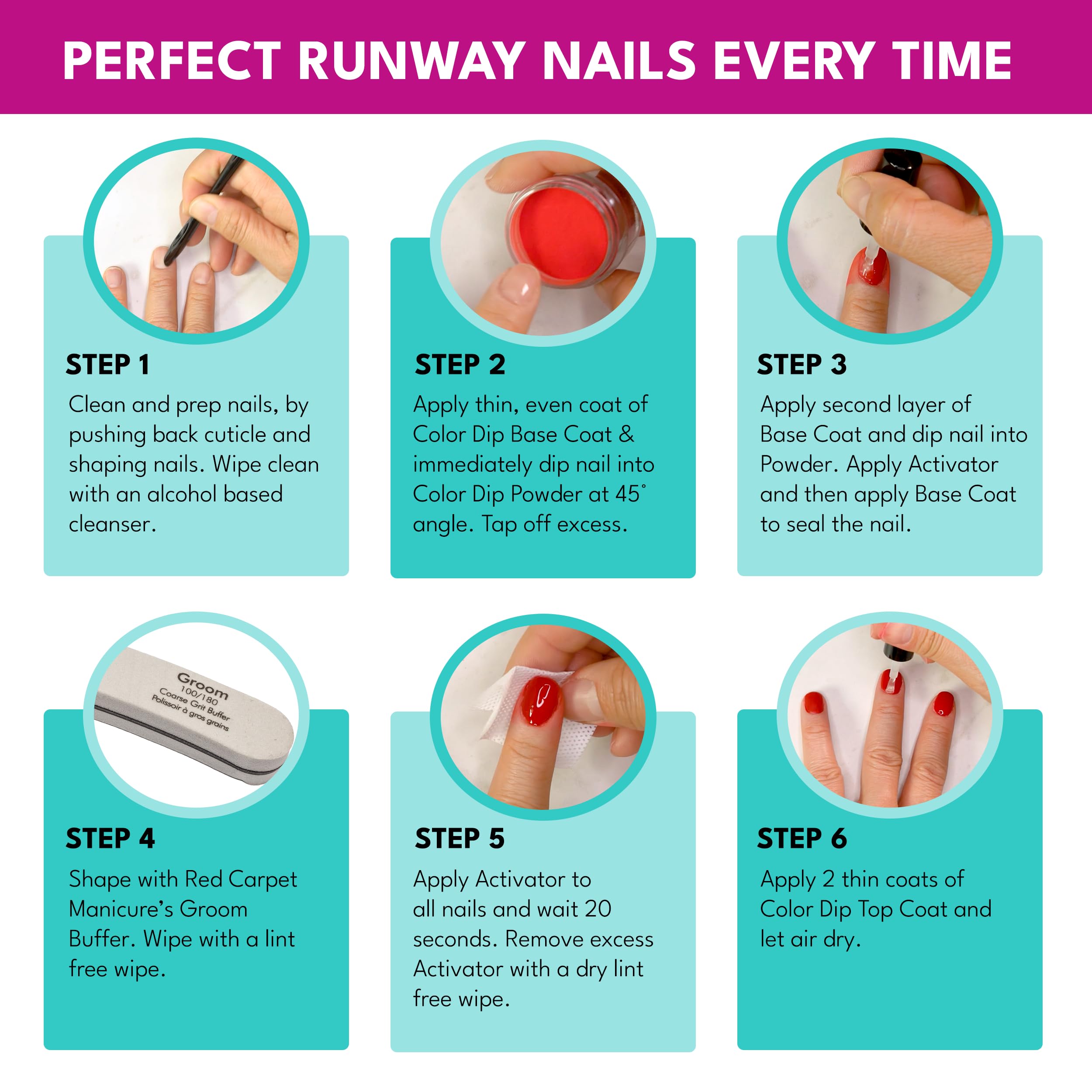 RC Red Carpet Manicure Color Dip - Long Lasting Purple Dip Powder Nail Kit for Salon Quality Manicures at Home | Perfect for Parties, Weddings & Special Occasions