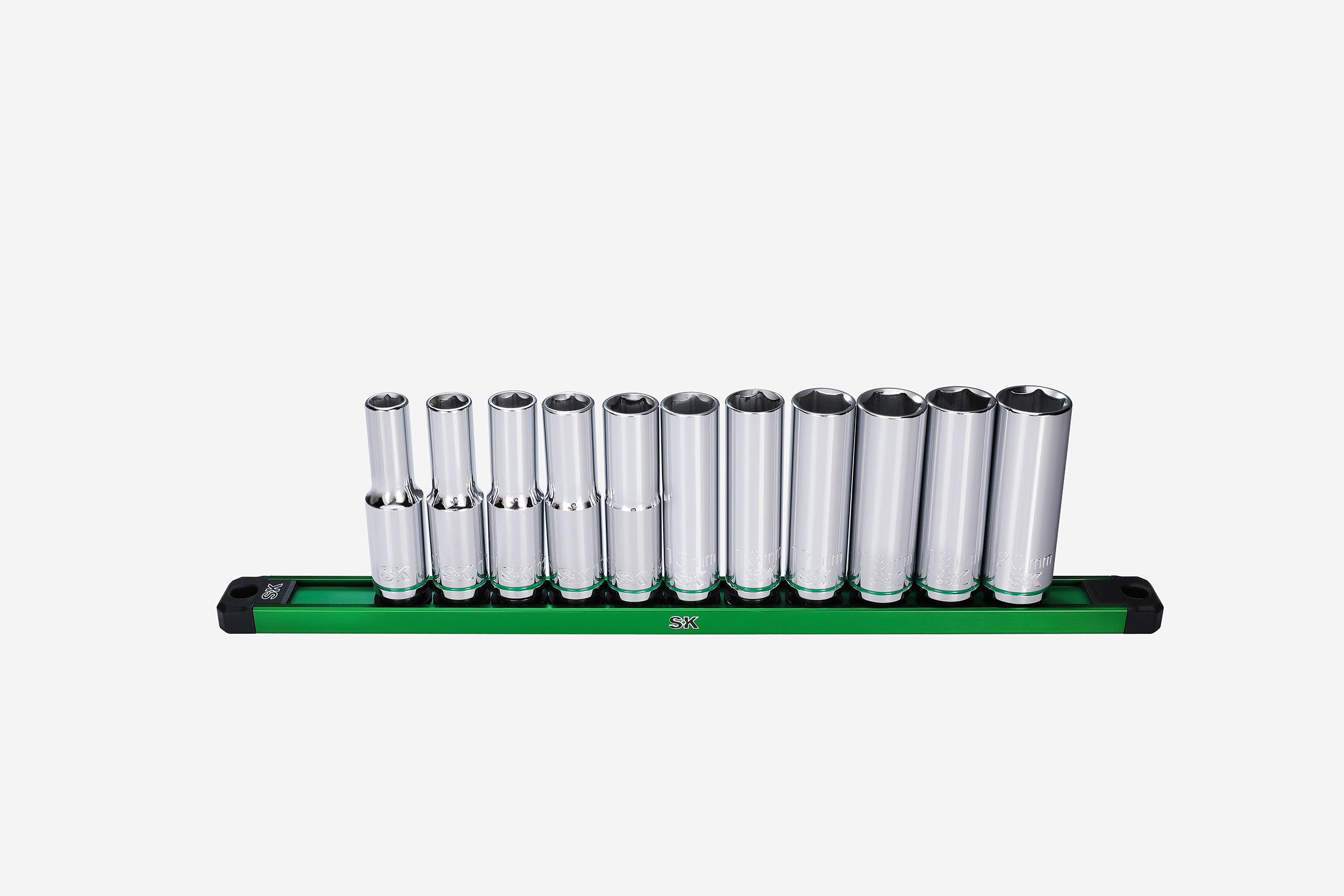 1/2 Inch Drive 11-Piece 6-Point Metric Deep Chrome Socket Set - Perfect for Automotive Repairs, DIY Projects, and Professional Mechanics