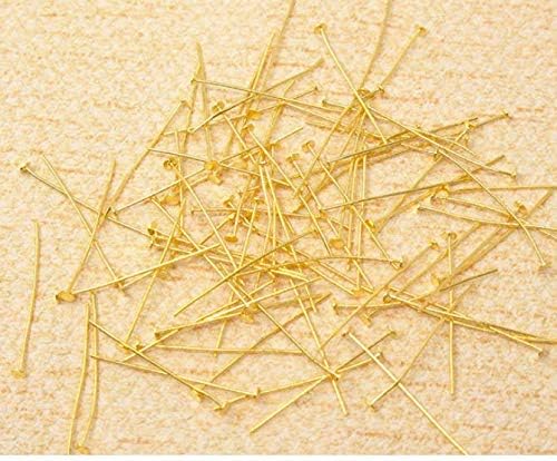 330 PCS Gold Plated Head Pins for Jewelry Making - 32mm DIY Beading Findings - Perfect for Necklaces, Bracelets & Earrings Crafting